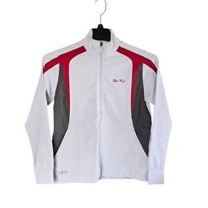Max Kool‎ Athletic Jacket Sporty Zip-Up White Red Gray Junior XLWomen's Small